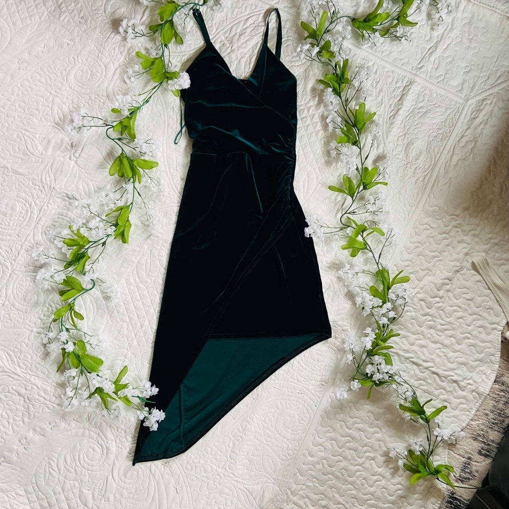 Asymmetrical green dress